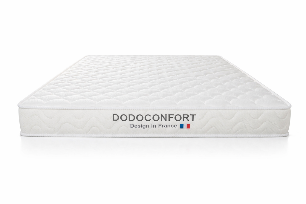 Ensemble 160x200 Queen Size - Matelas Mémoire de Forme 20cm + Sommier Tapissier Blanc Capitonné