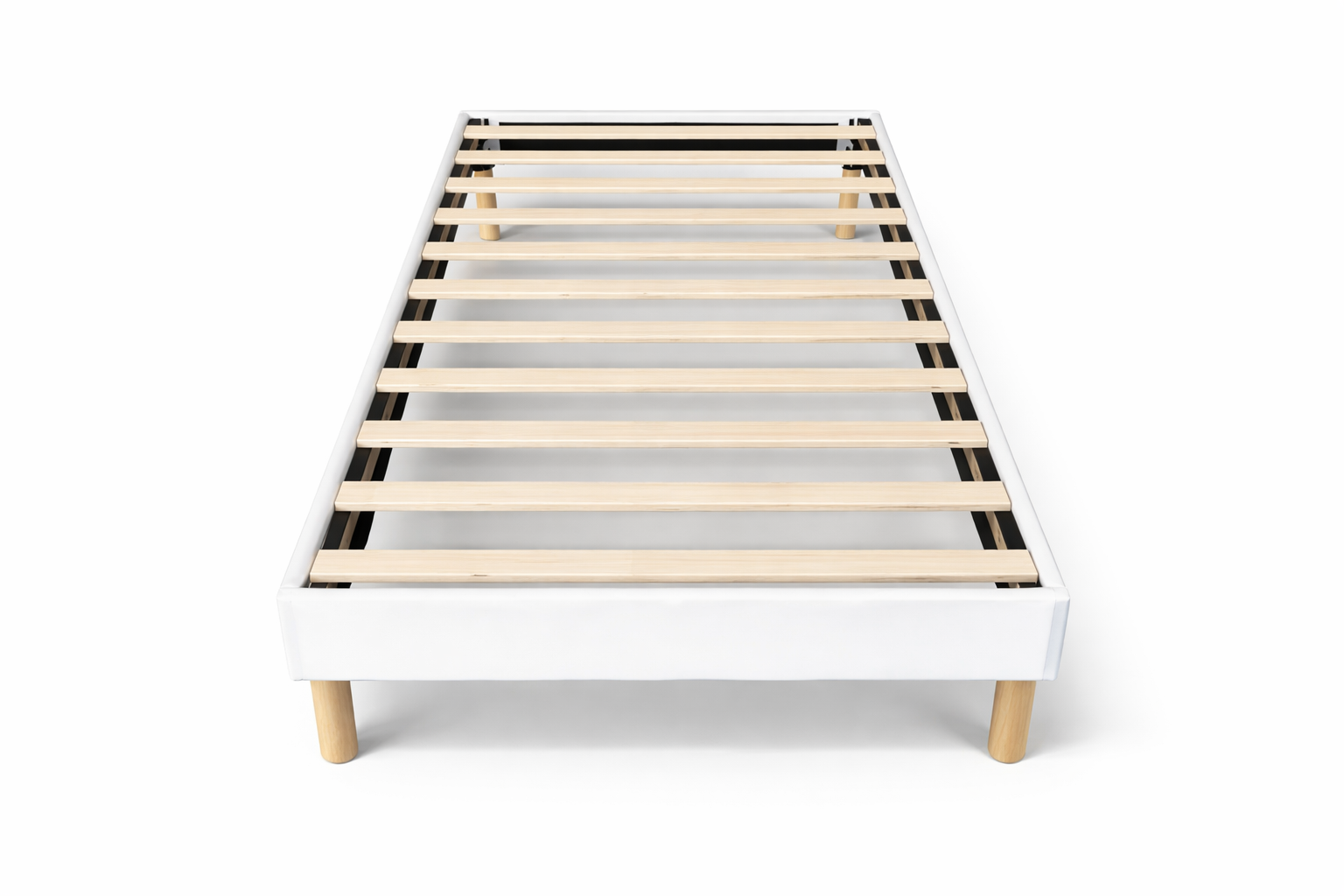 Ensemble Complet 90x190 cm  Matelas 20cm Dodo Confort Mémoire de Forme  + Sommier Bois contour cuir Pu