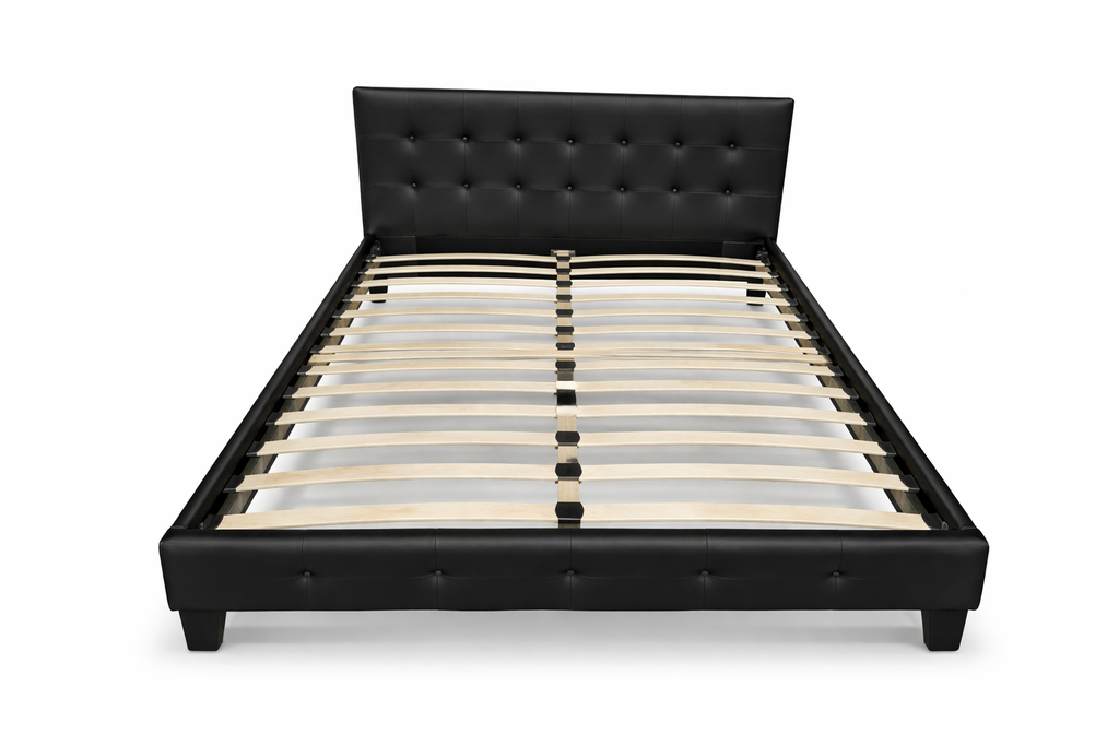 Pack Lit NICO 140x190 Noir + Matelas Dodo Confort Mémoire de Forme 20 cm