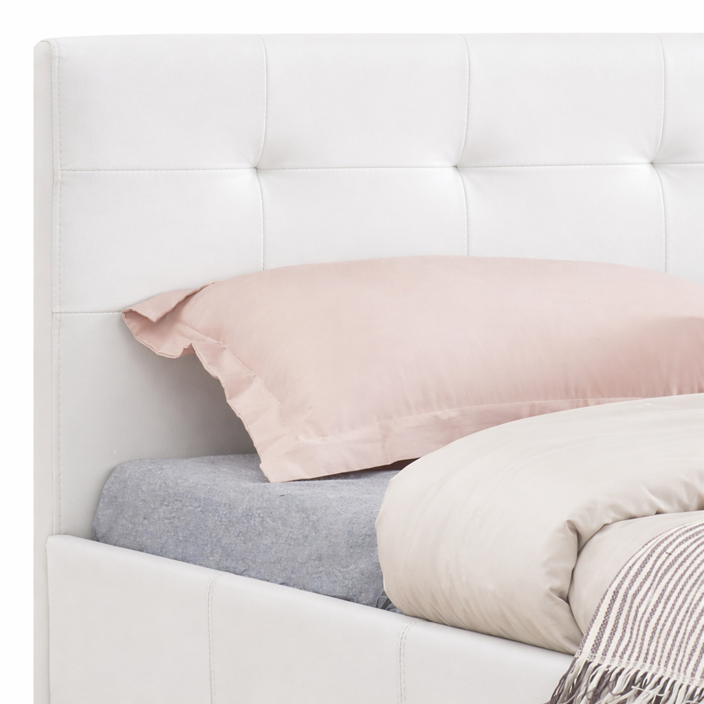 Pack Lit NICO 140x190 Blanc + Matelas Dodo Confort Mémoire de Forme 20 cm