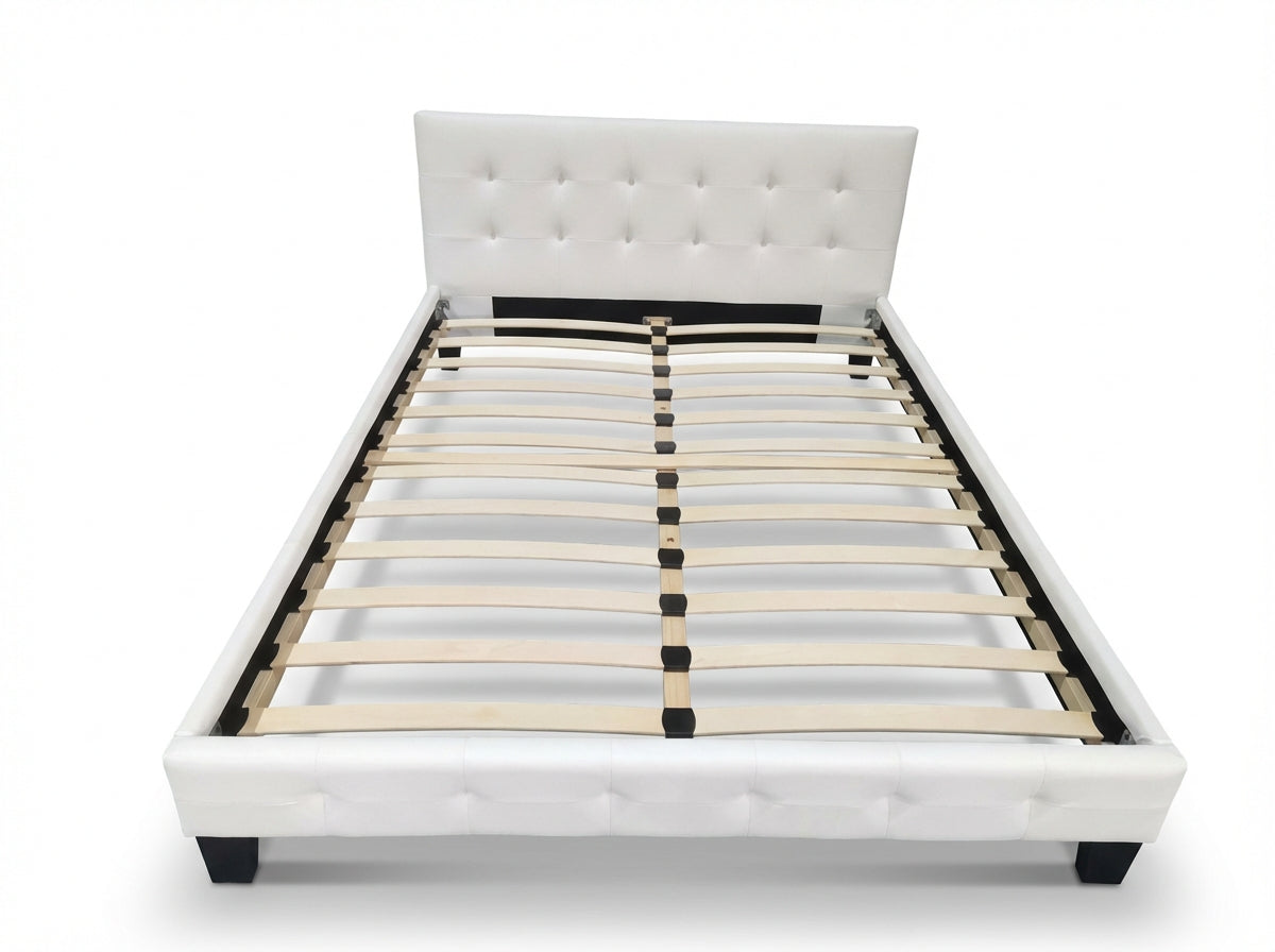 Pack Lit NICO 140x190 Blanc + Matelas Dodo Confort Mémoire de Forme 20 cm