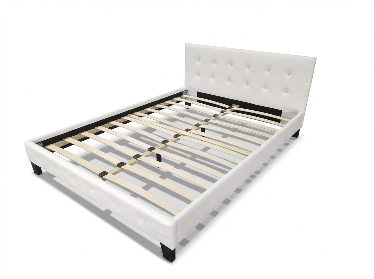 Pack Lit NICO 140x190 Blanc + Matelas Dodo Confort Mémoire de Forme 20 cm