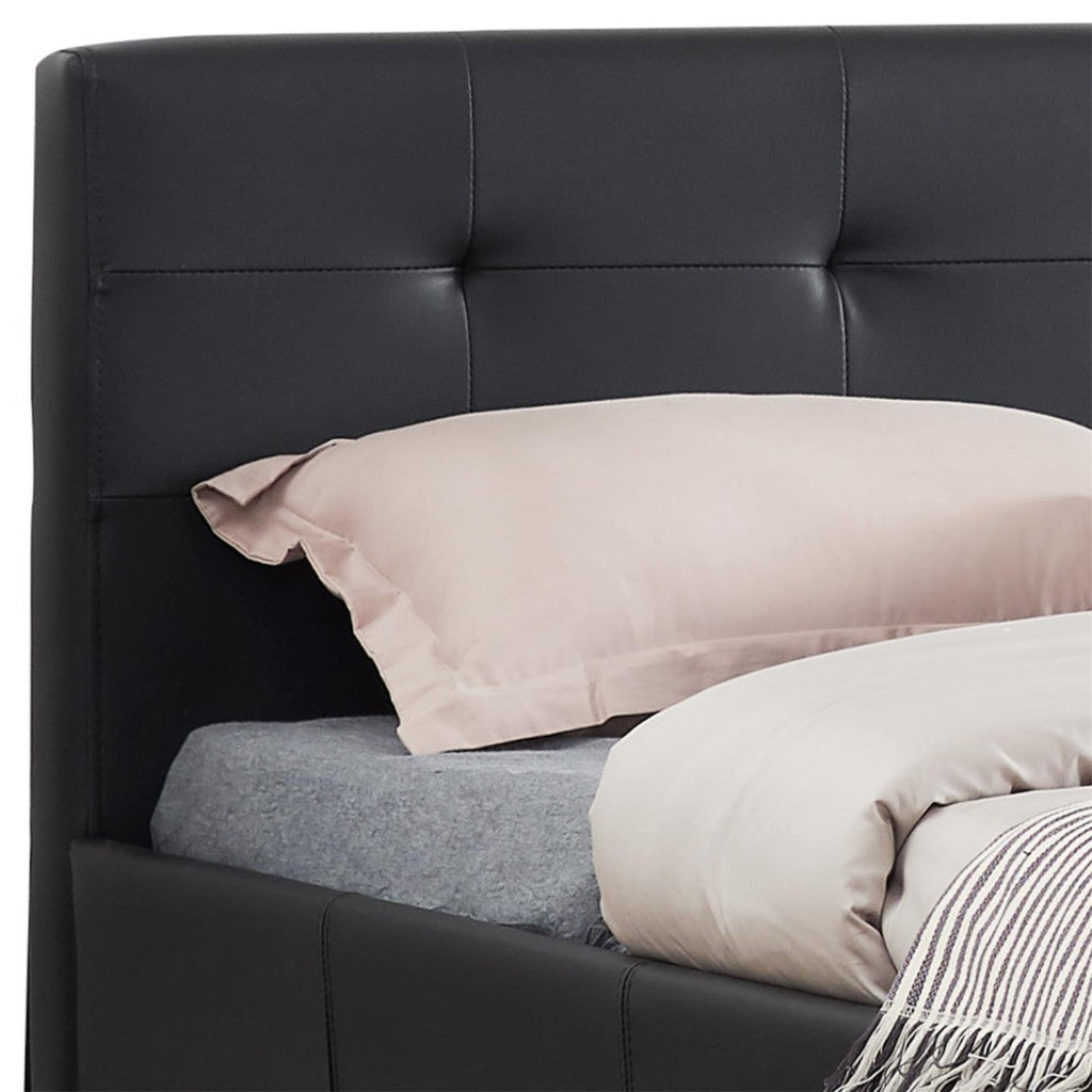 Pack Lit NICO 140x190 Noir + Matelas Dodo Confort Mémoire de Forme 20 cm