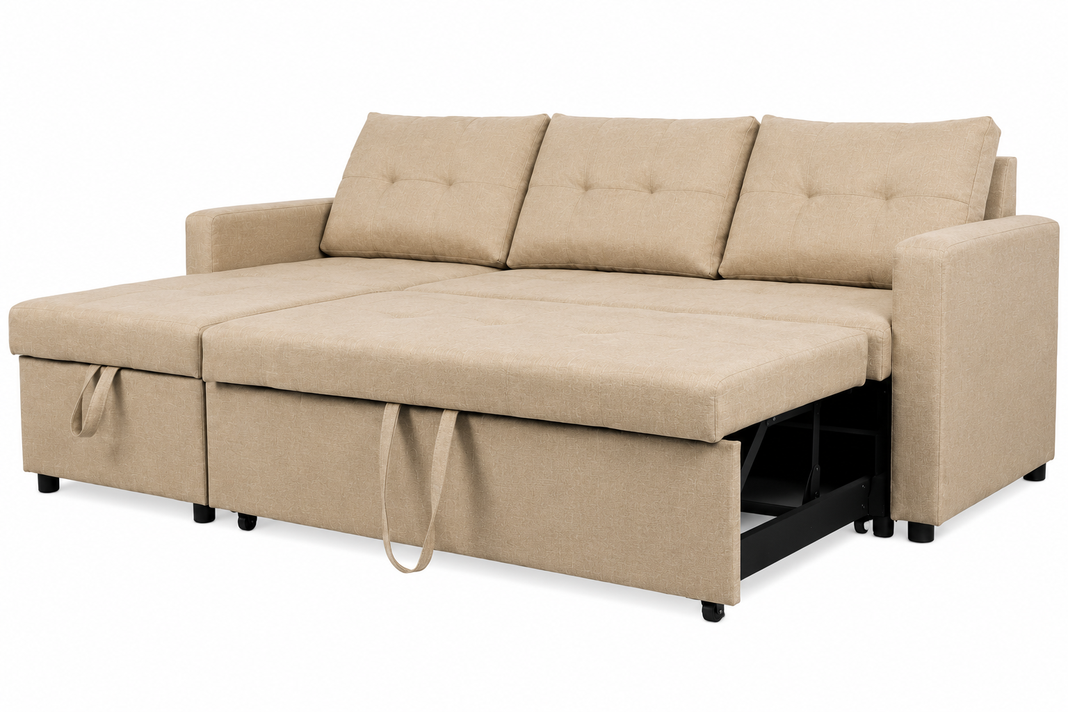 Canape d'Angle Convertible 5 Places Beige - vue 2
