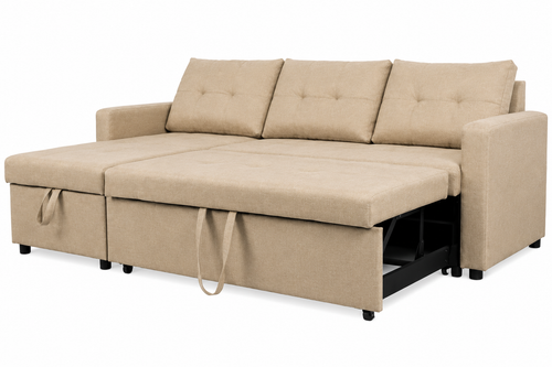 Canape d'Angle Convertible 5 Places Beige - vue 2