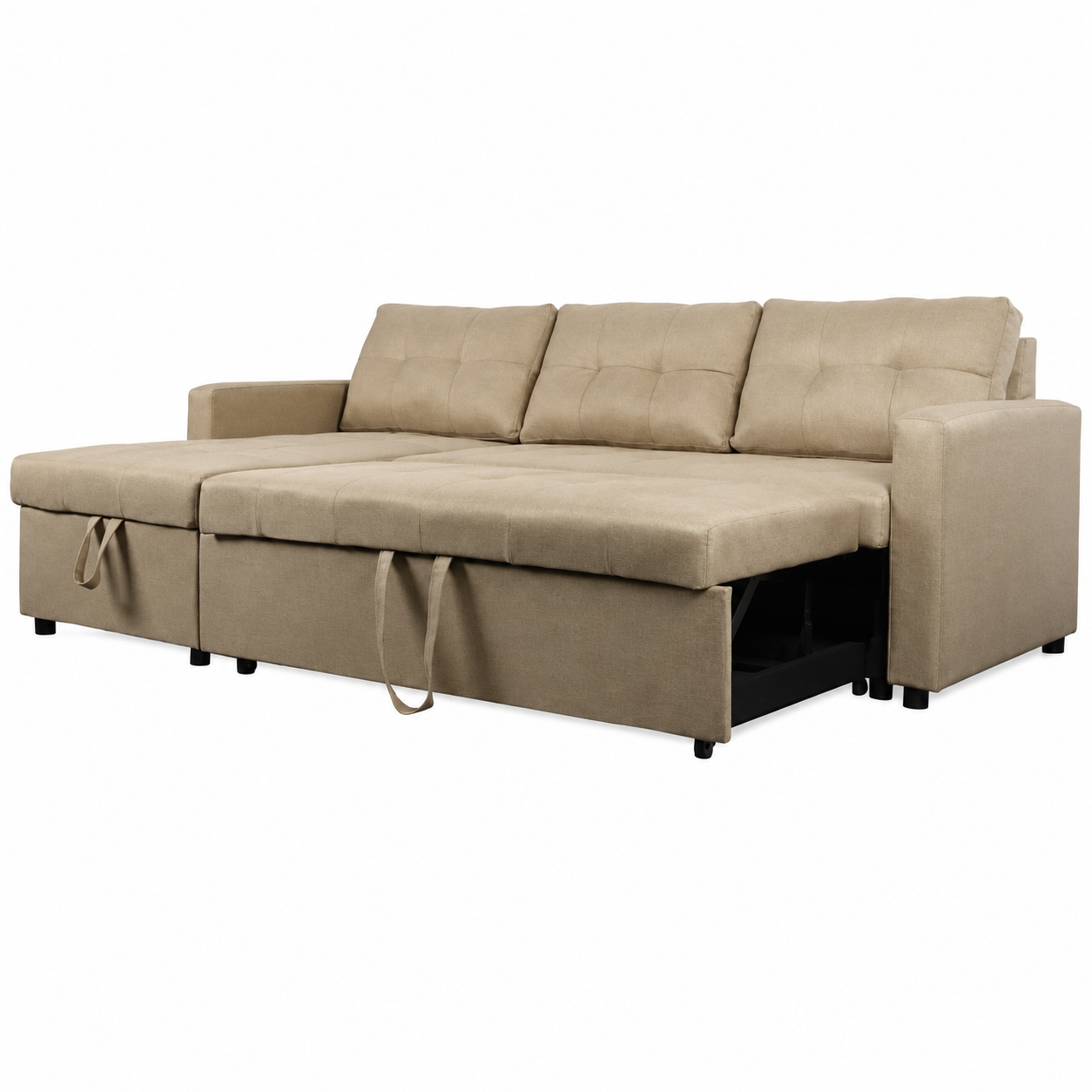 Canape d'Angle Convertible 5 Places Beige - vue 3