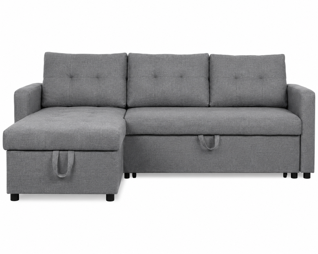Canape d'Angle Convertible 5 Places Gris - vue 1