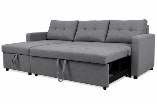 Canape d'Angle Convertible 5 Places Gris - vue 2