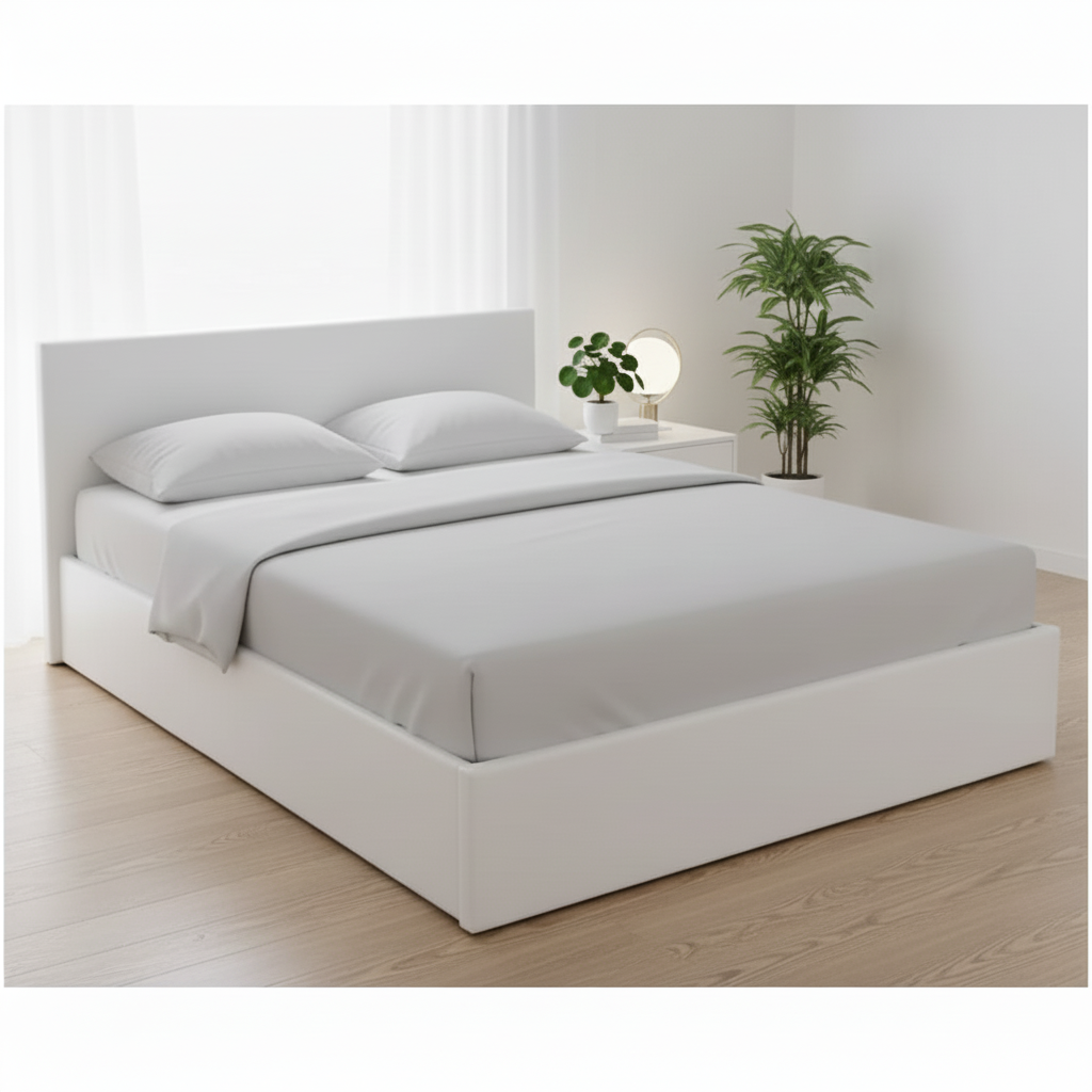 Lit Coffre blanc 140x190 avec Rangement - Cuir PU Premium & Sommier à Lattes
