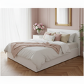 Lit coffre 160x200 blanc avec rangement et sommier à lattes