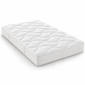 Matelas 120x190 blanc, dessus matelassé à motifs ondulés