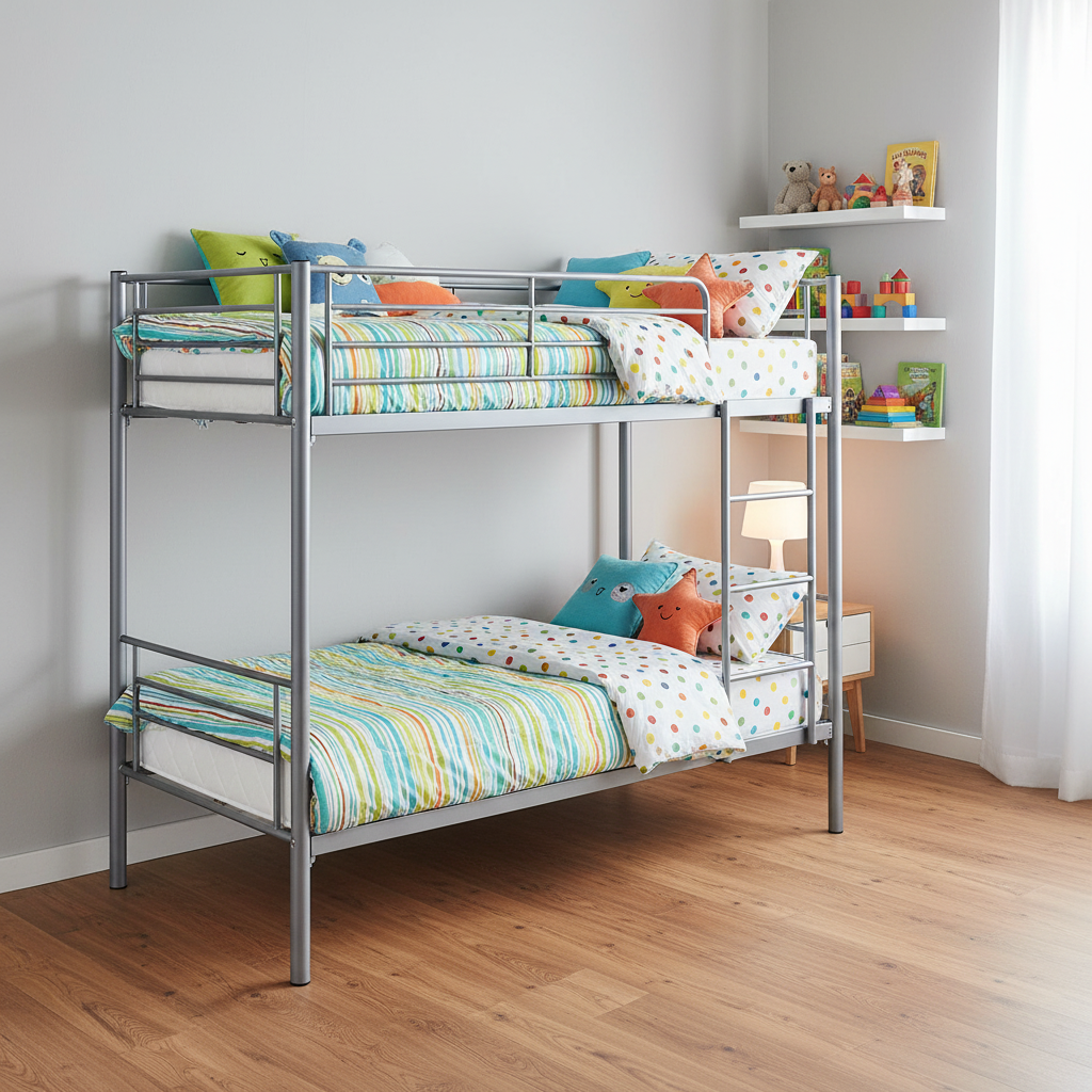 Pack Lit Superposé + 2 Matelas Dodo Confort mémoire de forme 90x190x15 cm