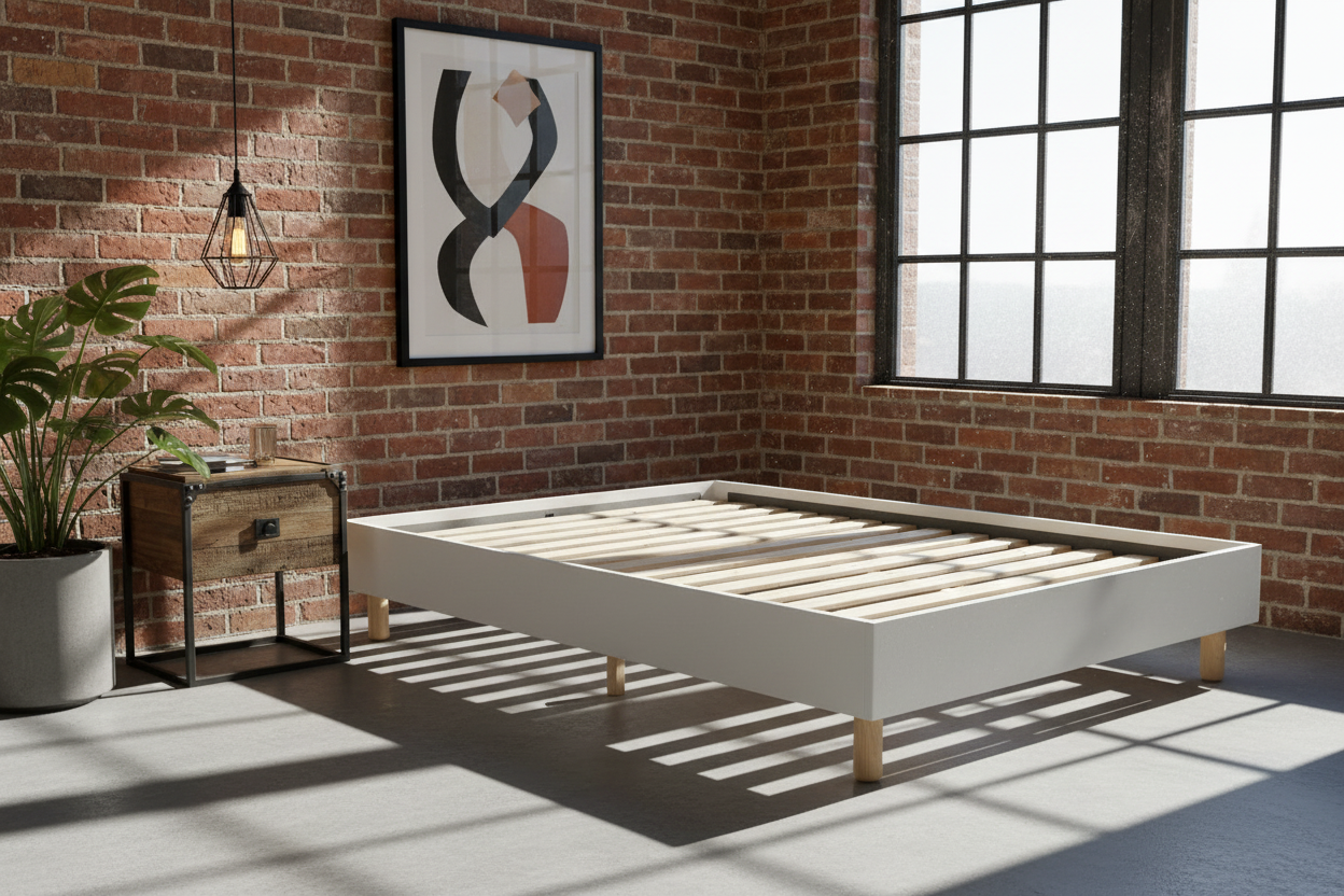 Sommier 140x190 ambiance loft industriel