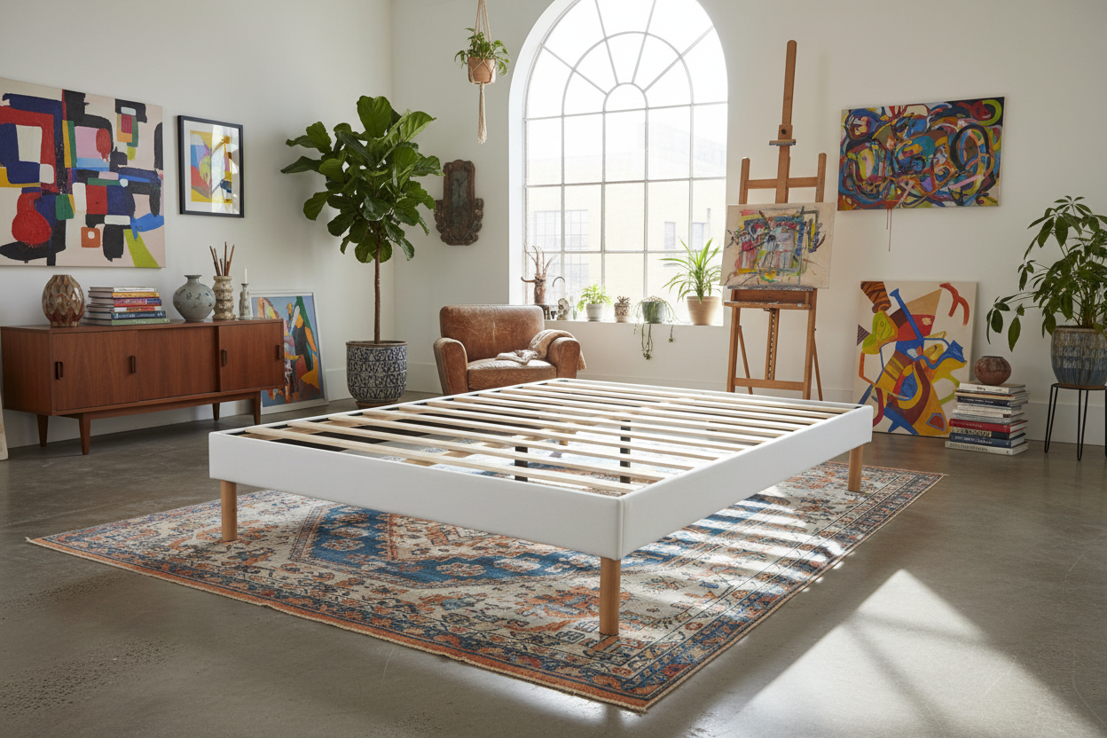 Sommier 140x200 ambiance artistique originale